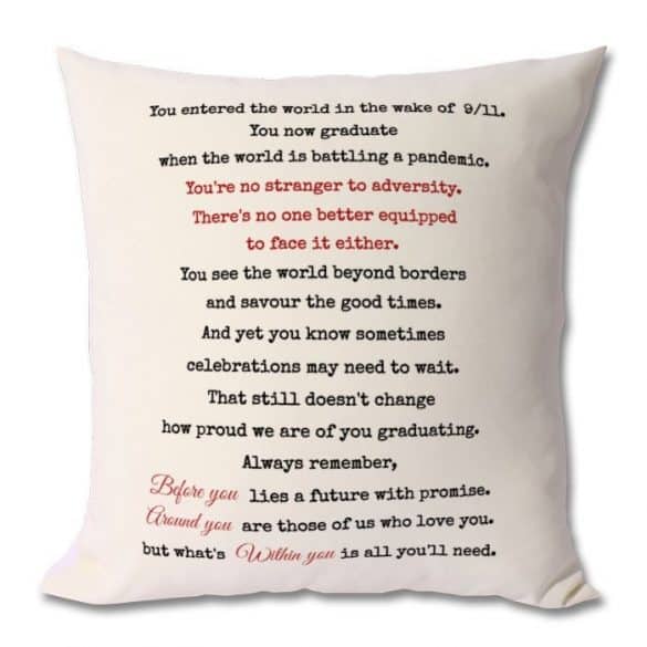 sentimental graduation pillow