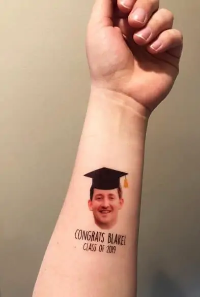 tattoo of your graduate's face
