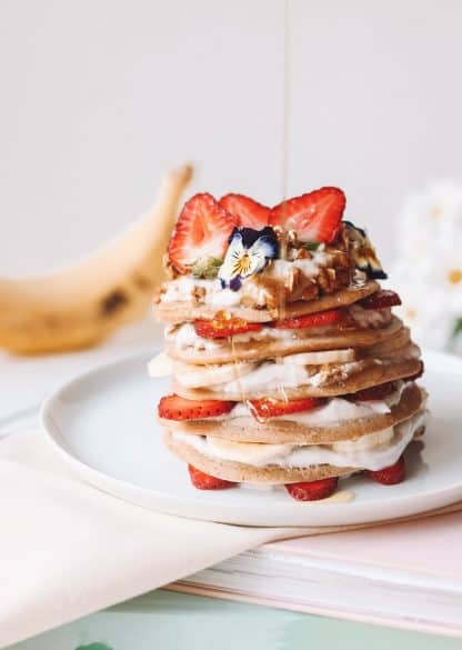 stack of gluten free pancakes
