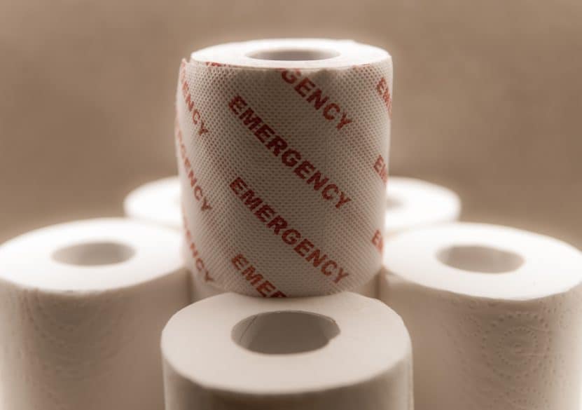 stack of toilet paper--how to organize your food storage