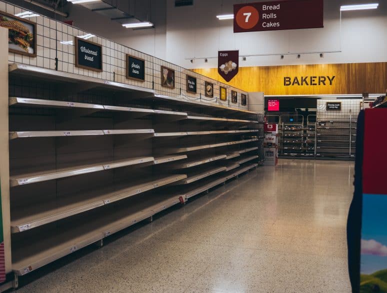 empty store shelves--how to organize your food storage