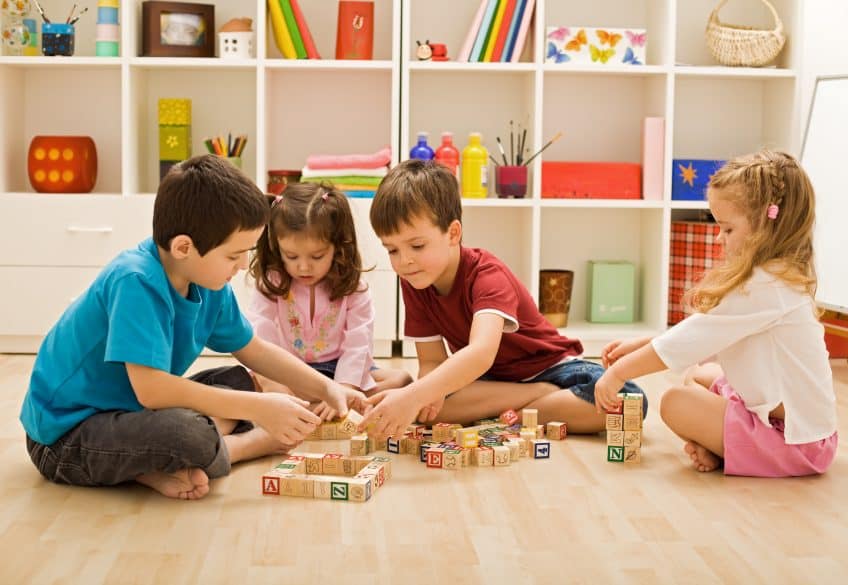 children playing with blocks toys organizing ideas