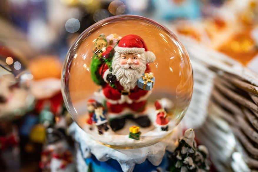 santa snow globe family Christmas traditions