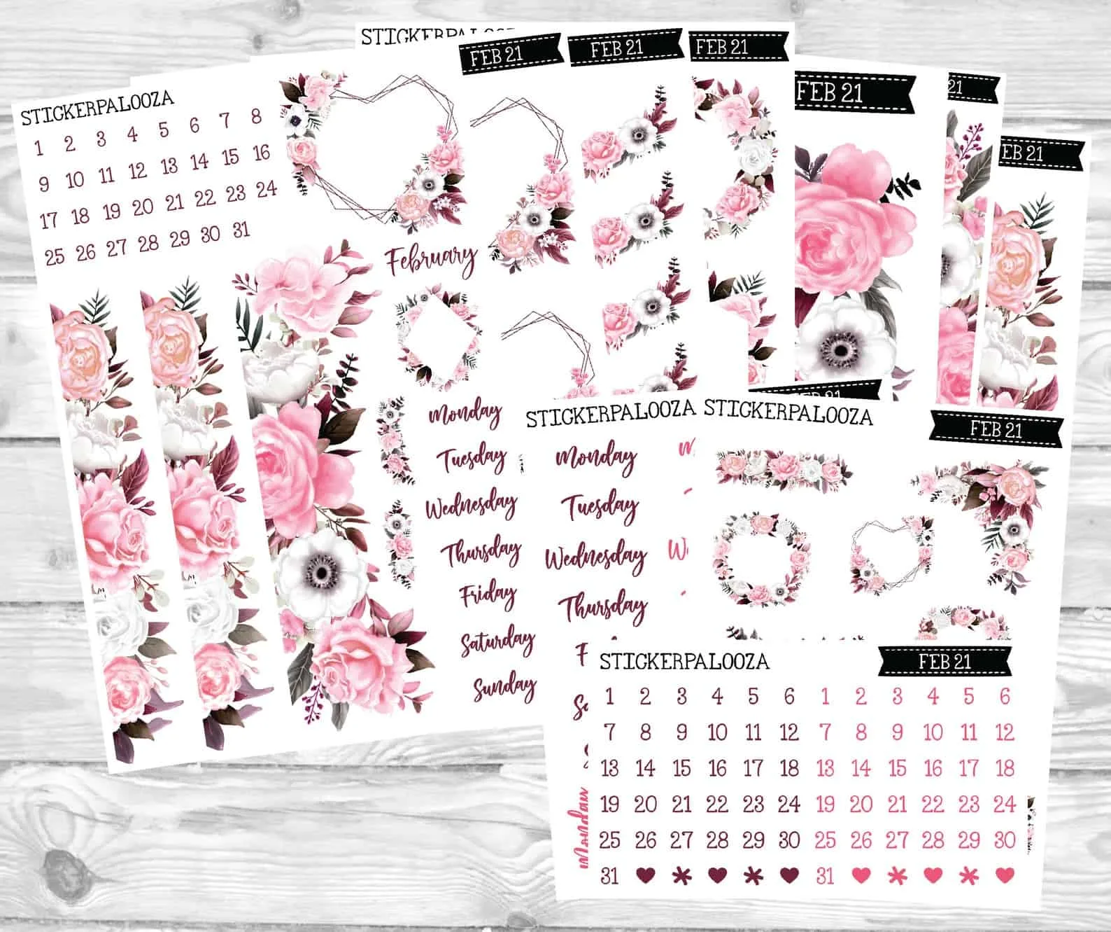 February bullet journal stickerpalooza