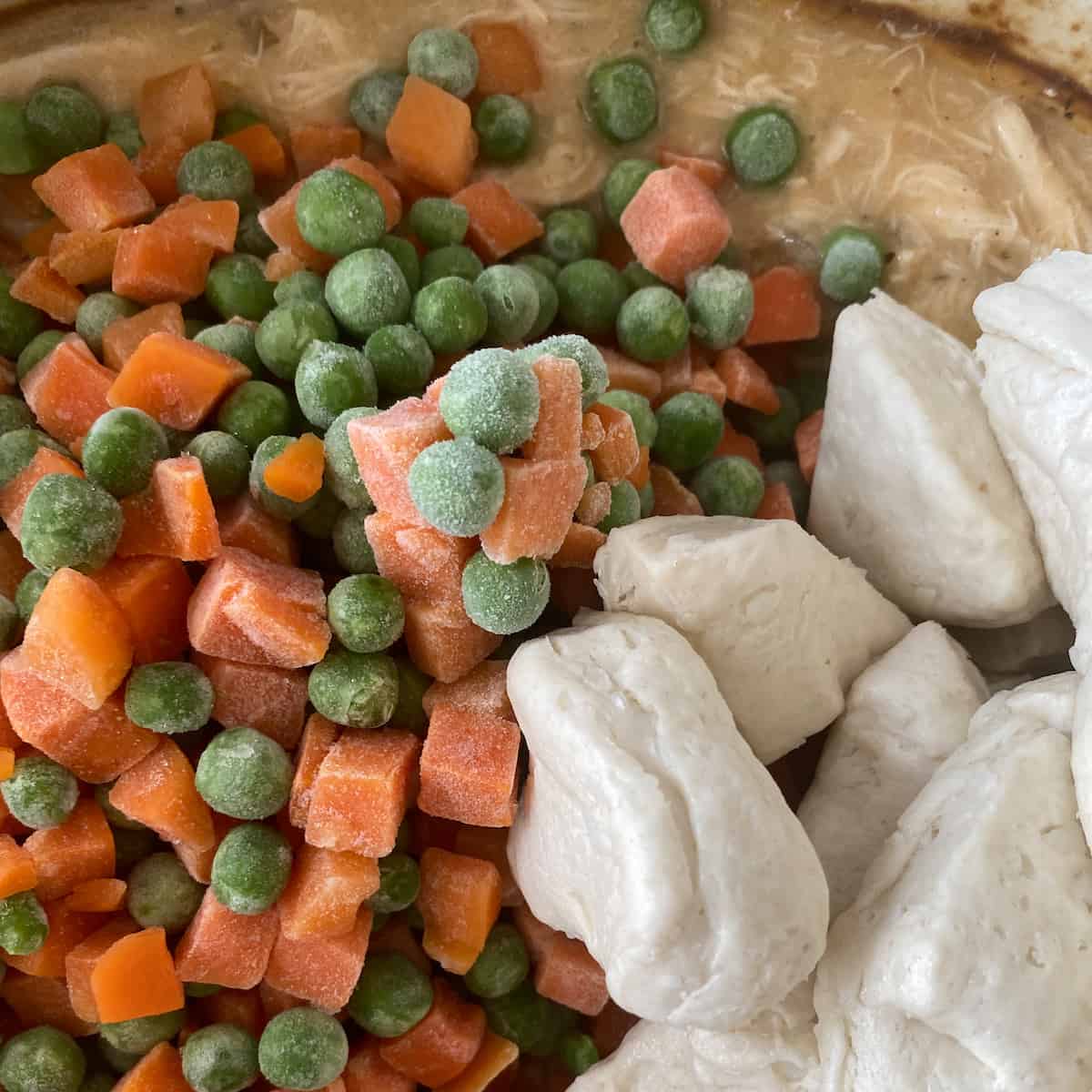 slow cooker chicken and dumplings with vegetables added