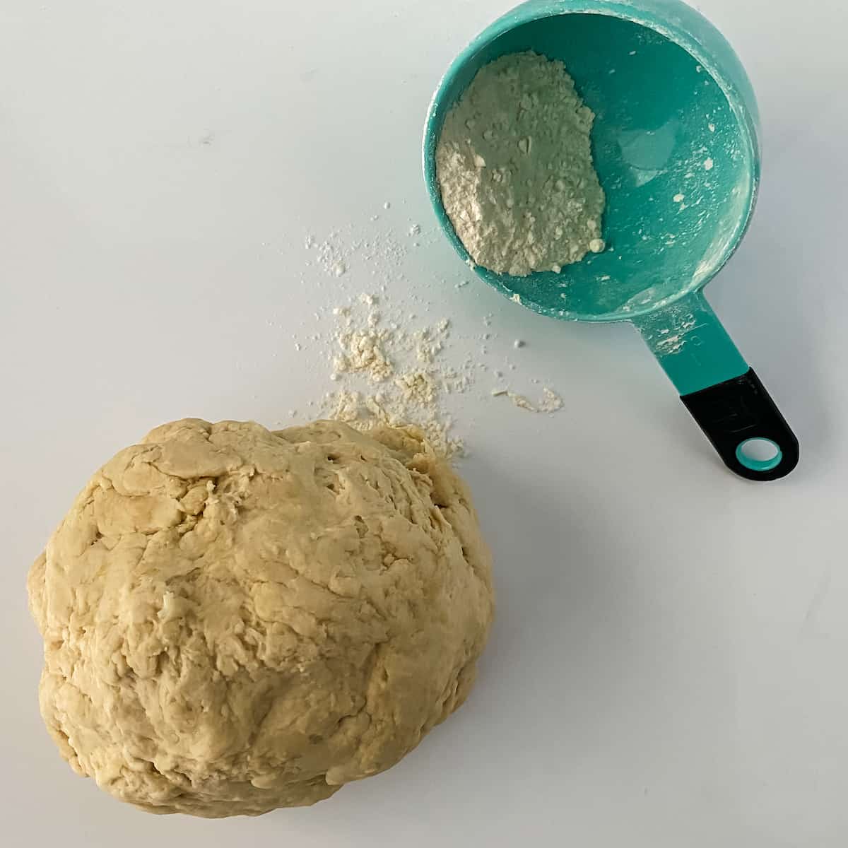 making pizza dough for a pizza party