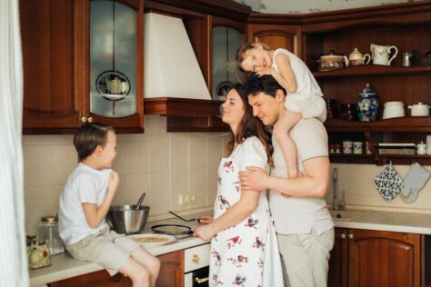 Family-make-dinner how to clean kitchen cabinets