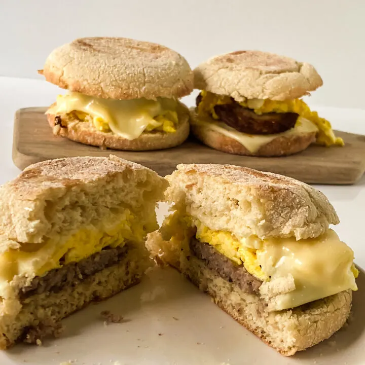 home made egg McMuffin style breakfast sandwiches