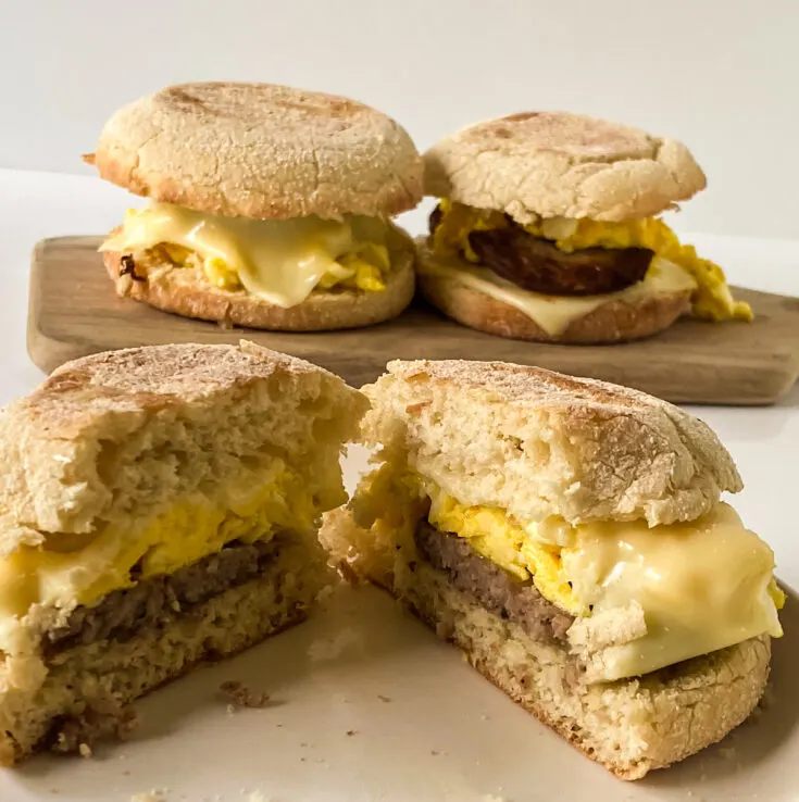 home made egg McMuffin style breakfast sandwiches