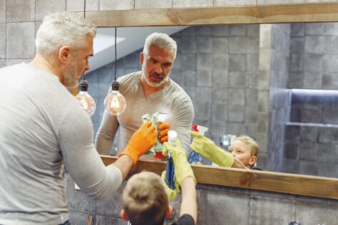 dad-son-bathroom--Teach Your Kids to Clean the Bathroom