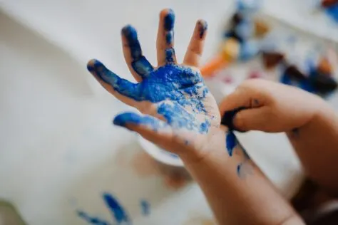 painted hand activities for 2-year-olds