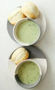 soup with roll; fall meals