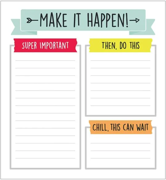 Make It Happen note paper.