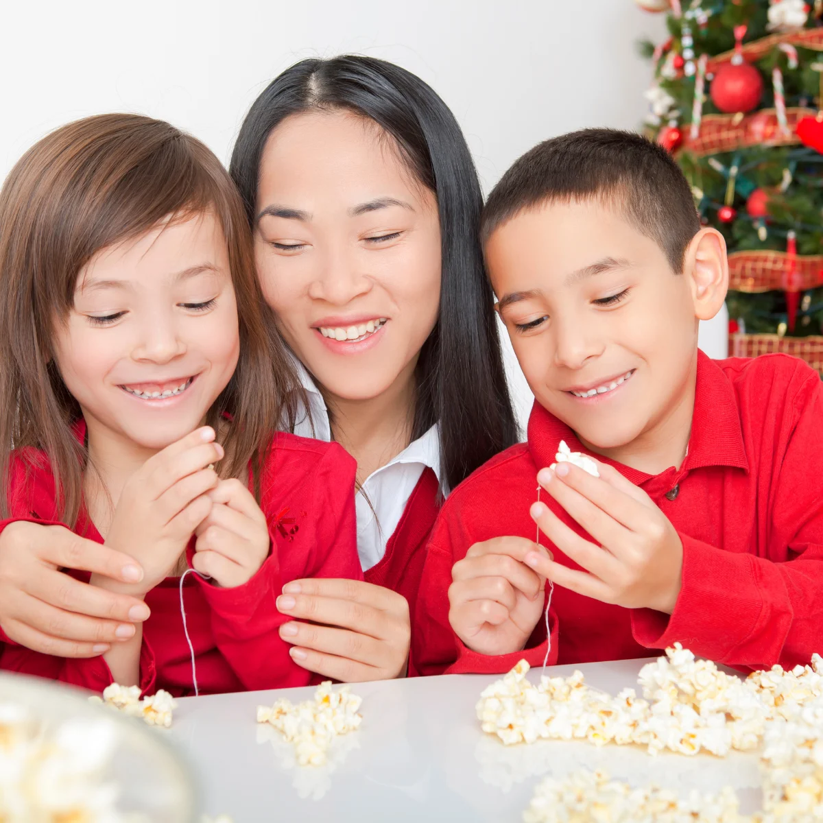 stringing popcorn