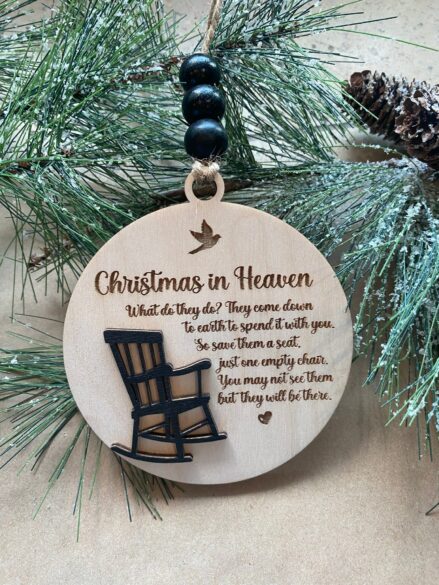 Christmas ornament with a quote.