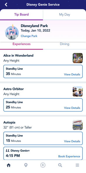 A screenshot of the Genie service within the app.