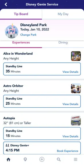 A screenshot of the Genie service within the app.