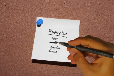 shopping list saving money on groceries