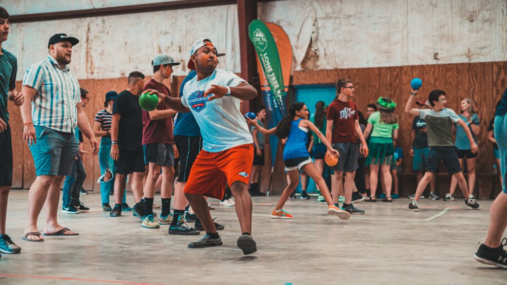 People playing dodgeball.