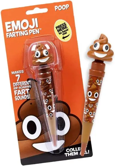 A poop emoji farting pen.