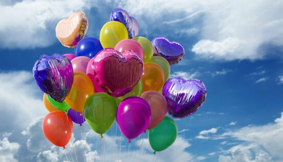 colorful balloons for a rainbow themed birthday party