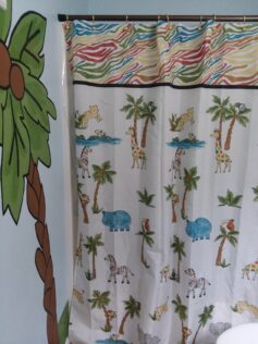 shower curtain Jungle Themed Kids' Bathroom