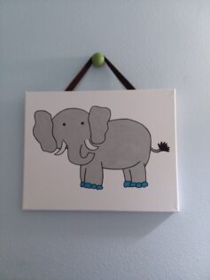elephant painting Jungle Themed Kids' Bathroom