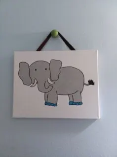 elephant painting Jungle Themed Kids' Bathroom