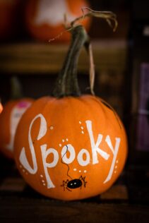 spooky word on pumpkin creative ways to decorate pumpkins