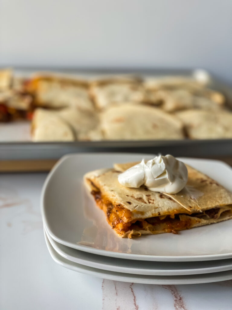Ground Beef Quesadillas {Sheet Pan Recipe} The Organized Mom