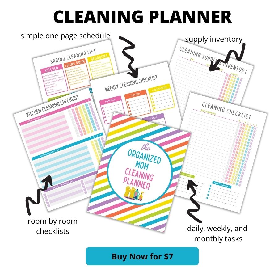 image of a cleaning planner available for purchase and download