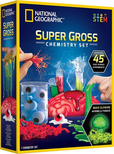 The box containing the National Geographic Super Gross Chemistry Set.