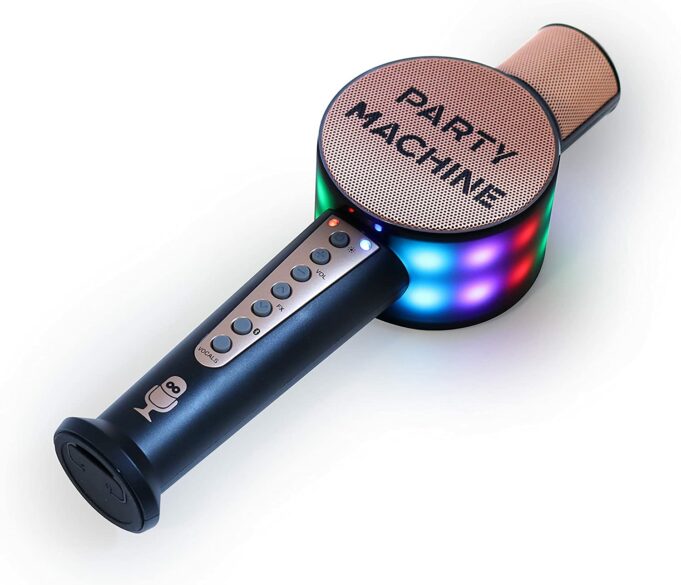 A party machine karaoke microphone with led lights.