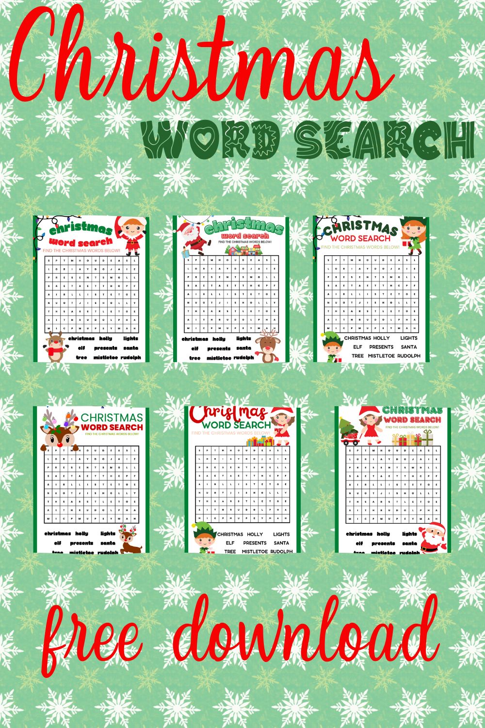 pinterst pin about free christmas word search