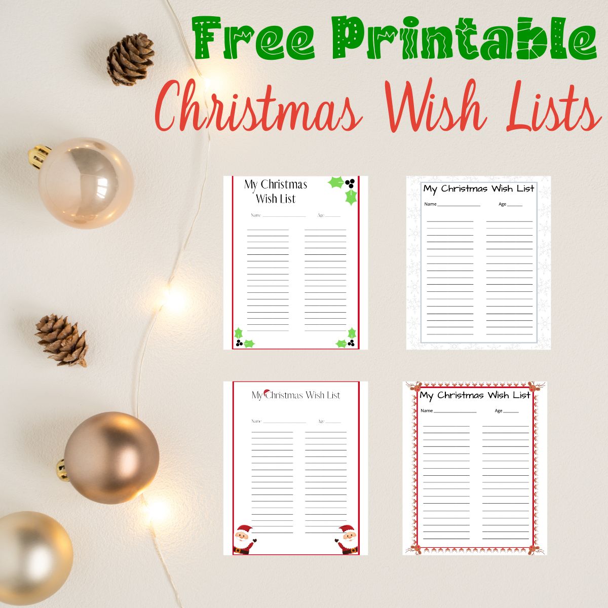 Printable Christmas Wish List 2022