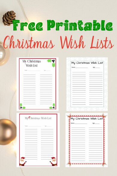 free Christmas wish list printable