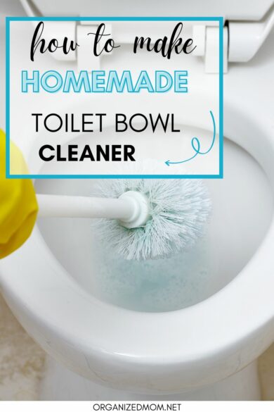 cleaning a toilet with homemade cleaner