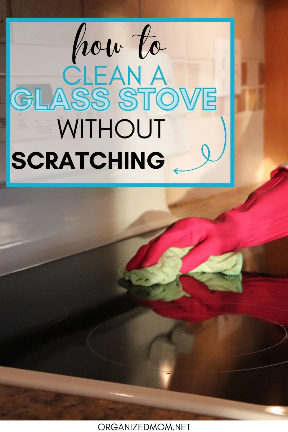 pinterest image for cleaning a glass stove