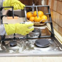 cleaning cast iron stove grates