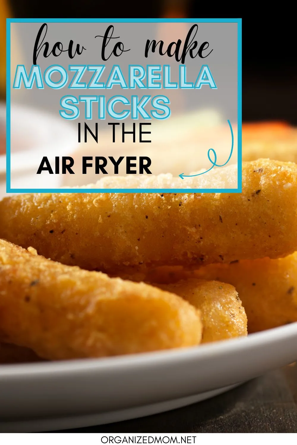 pinterest pin on how to make mozzarella sticks in the air fryer