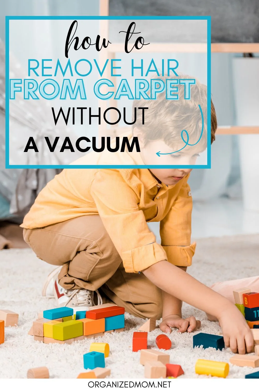 boy playing on carpet Pinterest pin