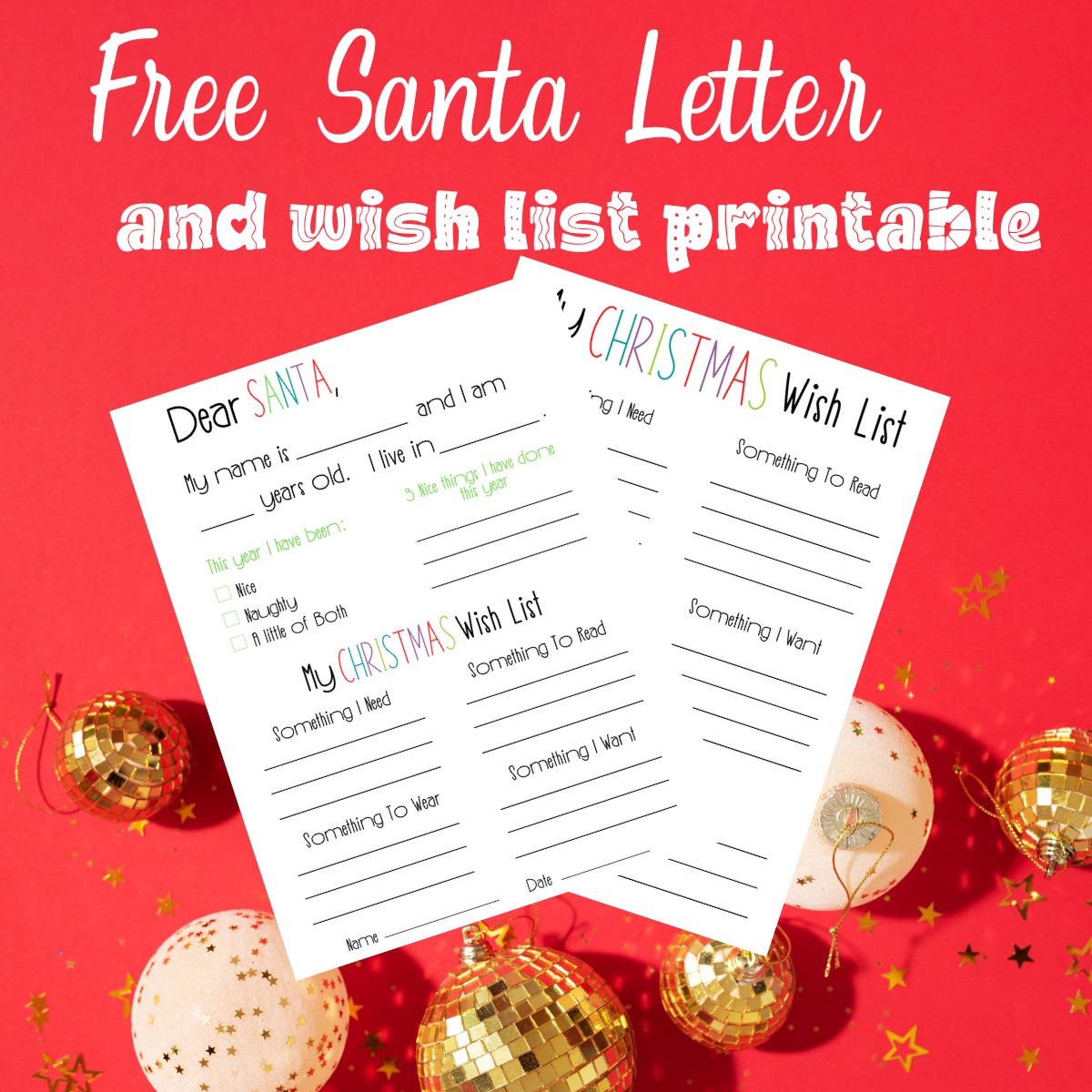 letter to Santa printable