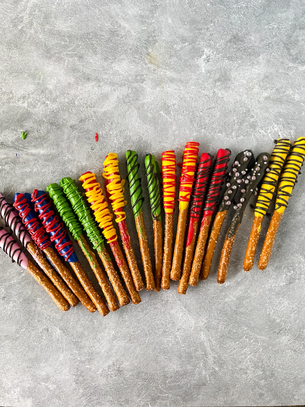 decorated pretzel rods