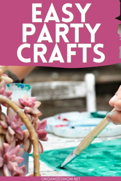 pinterest pin about easy party crafts for young children