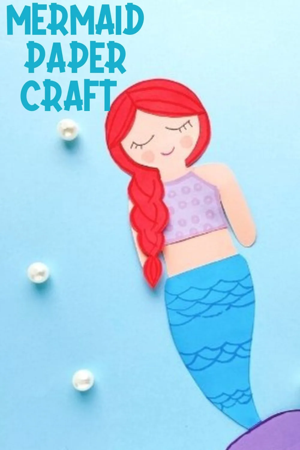 free mermaid template paper craft