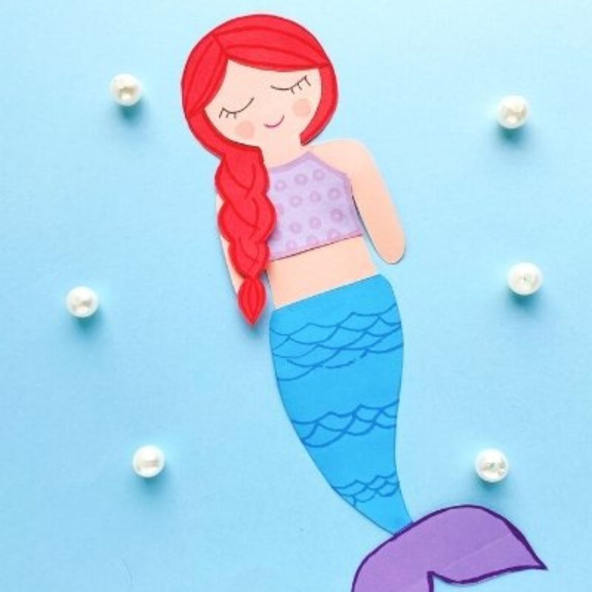 free mermaid paper craft