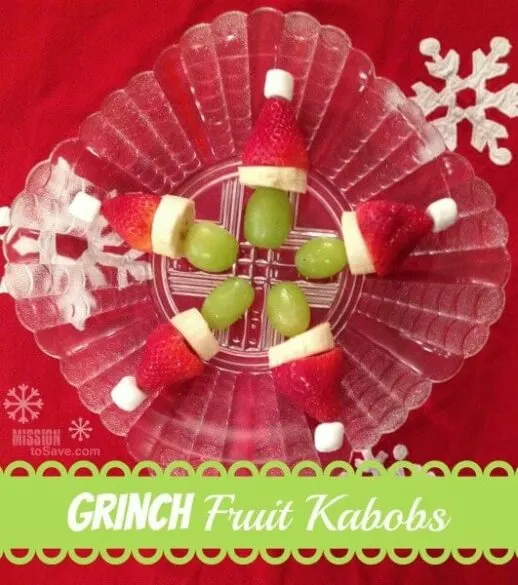 grinch fruit kabobs