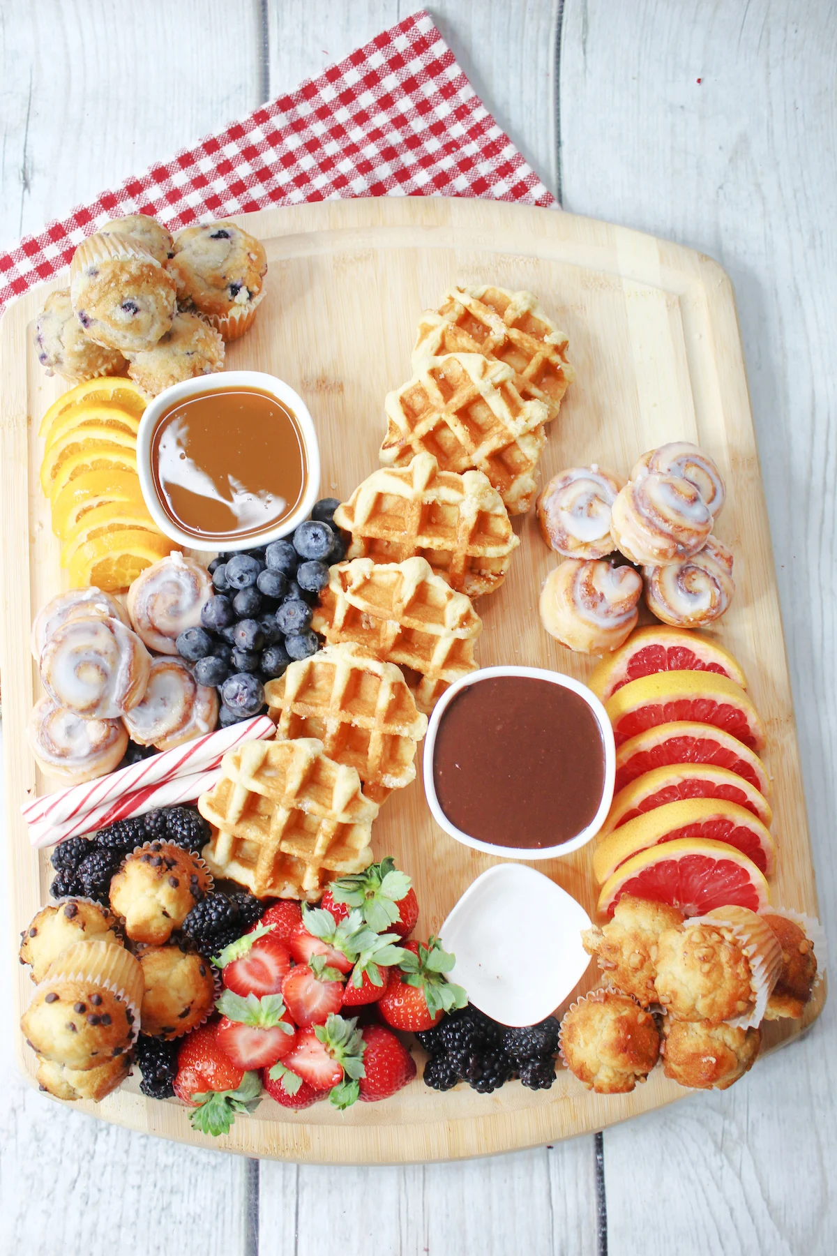 putting together a breakfast charcuterie board