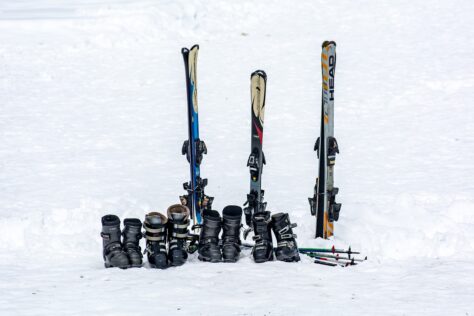 skis and boots