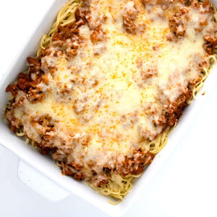 spaghetti Alfredo casserole